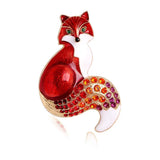Enamel Fox Animal Brooch Retro Fox Corsage Sweater Alloy Cardigan
