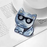 Acrylic Cartoon Glasses Cat Brooches Kids Animal Pets Pins Badges