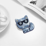 Acrylic Cartoon Glasses Cat Brooches Kids Animal Pets Pins Badges
