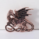 Vintage Fire Dragon Brooch Pendant with Rhinestone