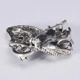 Vintage Fire Dragon Brooch Pendant with Rhinestone