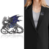 Vintage Fire Dragon Brooch Pendant with Rhinestone