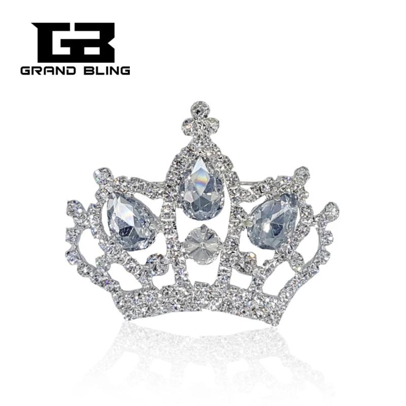 Rhinestone Crown Brooch Pin for Lady