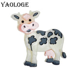 Acrylic Cartoon Cow Brooches Kids Pin Badges Accessories Christmas Jewelry