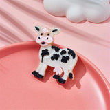 Acrylic Cartoon Cow Brooches Kids Pin Badges Accessories Christmas Jewelry