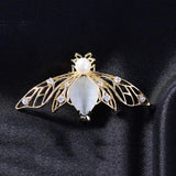 Opal Bee Brooch Pin Xmas Gift for Women Men