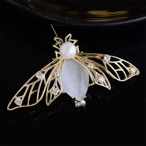 Opal Bee Brooch Pin Xmas Gift for Women Men