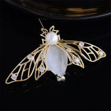Opal Bee Brooch Pin Xmas Gift for Women Men