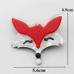 Acrylic Fox Brooch Head Pins Cartoon Lapel Pins Scarf Clip