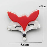 Acrylic Fox Brooch Head Pins Cartoon Lapel Pins Scarf Clip