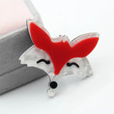 Acrylic Fox Brooch Head Pins Cartoon Lapel Pins Scarf Clip