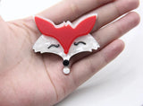 Acrylic Fox Brooch Head Pins Cartoon Lapel Pins Scarf Clip