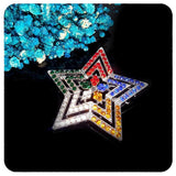 Rhinestone Star Brooch Pin - Multicolored Jewelry Gift