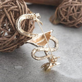 Snake Cocktail Glass Brooches Alloy Pins Men Party Decoration Accessories