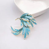 Male Crystal Phoenix Bird Brooch Enamel Beauty Bird Party Office Gift