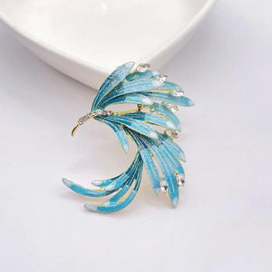 Male Crystal Phoenix Bird Brooch Enamel Beauty Bird Party Office Gift