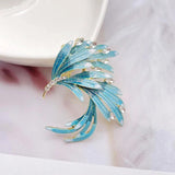 Male Crystal Phoenix Bird Brooch Enamel Beauty Bird Party Office Gift