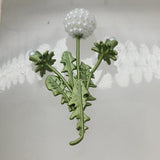 Green Plant Brooch for Coat with Vintage Lacquer Finish