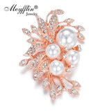 Simulated Pearl Brooch Crystal Corsage Collar Pins