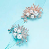 Simulated Pearl Brooch Crystal Corsage Collar Pins
