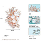 Simulated Pearl Brooch Crystal Corsage Collar Pins