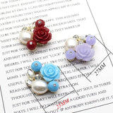 5Pcs Rhinestone Rose Flower Multicolor 27 x 25MM Jewelry Decoration