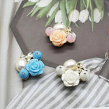 5Pcs Rhinestone Rose Flower Multicolor 27 x 25MM Jewelry Decoration