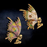 Vintage Butterfly Angle Scarf Pin Enamel Brooch