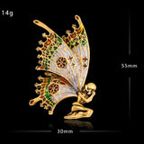 Vintage Butterfly Angle Scarf Pin Enamel Brooch