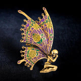 Vintage Butterfly Angle Scarf Pin Enamel Brooch