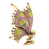 Vintage Butterfly Angle Scarf Pin Enamel Brooch