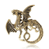 Vintage Alloy Dragon Brooch Pendant