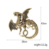 Vintage Alloy Dragon Brooch Pendant