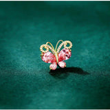 Zircon Butterfly Flower Brooch Pin for Women