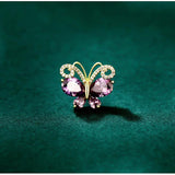 Zircon Butterfly Flower Brooch Pin for Women