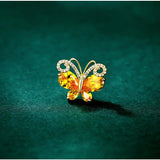 Zircon Butterfly Flower Brooch Pin for Women