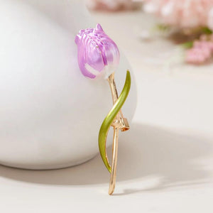 Small Fresh Tulip Brooches For Women Enamel Flower Brooch