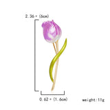 Small Fresh Tulip Brooches For Women Enamel Flower Brooch