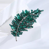 Leaf Brooch Women's Antique Silk Scarf Button Pin