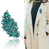 Leaf Brooch Women's Antique Silk Scarf Button Pin