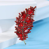Leaf Brooch Women's Antique Silk Scarf Button Pin