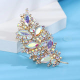 Leaf Brooch Women's Antique Silk Scarf Button Pin
