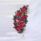 Leaf Brooch Women's Antique Silk Scarf Button Pin