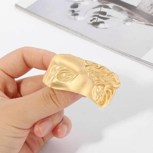 Punk Metal Abstract Face Mask Brooches Pins Collar Gothic Jewelry