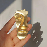 Punk Metal Abstract Face Mask Brooches Pins Collar Gothic Jewelry