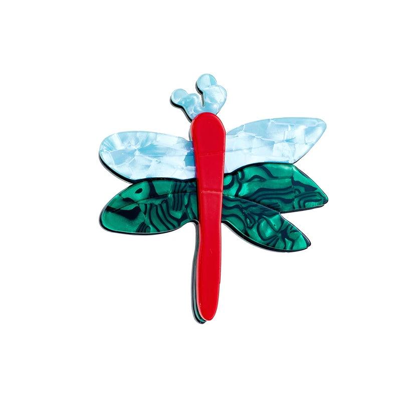 Acrylic Dragonfly Brooch Pins Multicolor Cartoon Animal Unisex Jewelry Gift