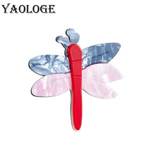 Acrylic Dragonfly Brooch Pins Multicolor Cartoon Animal Unisex Jewelry Gift