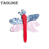 Acrylic Dragonfly Brooch Pins Multicolor Cartoon Animal Unisex Jewelry Gift