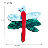 Acrylic Dragonfly Brooch Pins Multicolor Cartoon Animal Unisex Jewelry Gift