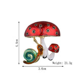 Yellow Red Enamel Pin Mushroom Snail Brooches Women Kid Men's Alloy Plants